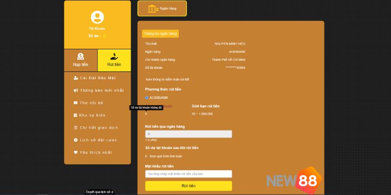 rút tiền tại new88