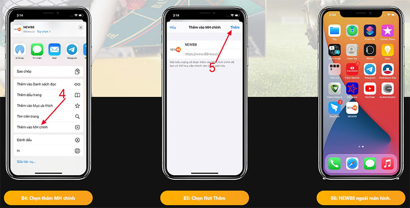 Cài đặt ứng dụng New88 cho điện thoại Iphone